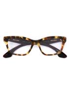 Miu Miu Eyewear Embellished Arm Glasses - Brown