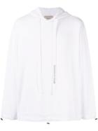 Maison Kitsuné Branded Drawstring Hoodie - White