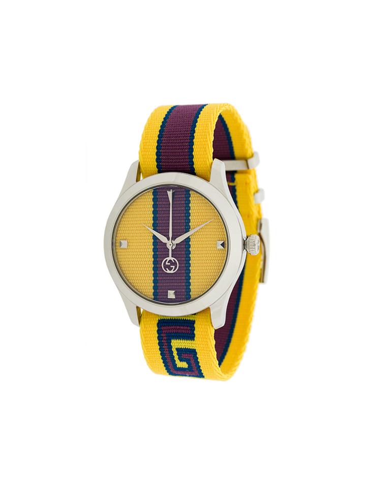 Gucci Gg Web Watch - Yellow & Orange