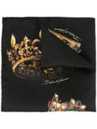 Dolce & Gabbana Crown Print Scarf - Black