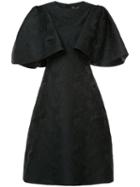 Flared Sleeve Jacquard Dress - Women - Polyester - 10, Black, Polyester, Christian Siriano