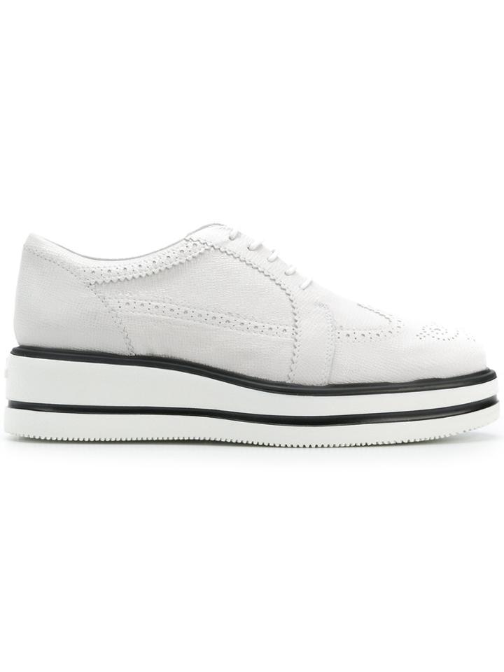 Hogan Flatform Brogues - White