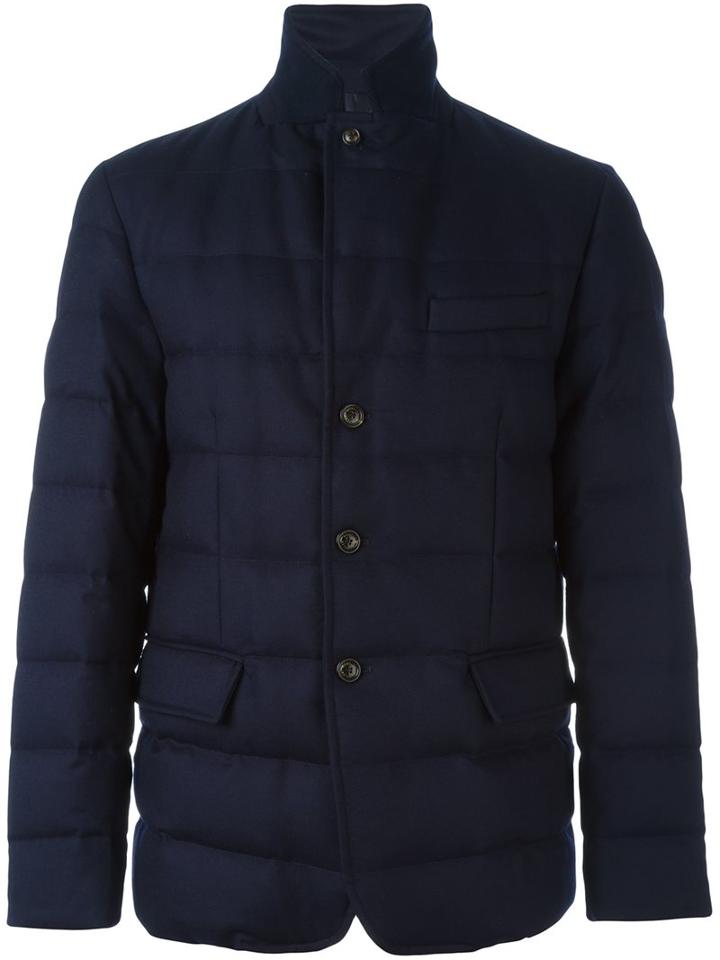 Moncler 'rodin' Jacket, Men's, Size: 1, Blue, Feather Down/polyamide/wool