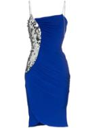 Preen By Thornton Bregazzi Sequin Panel Strappy Midi Dress - Blue
