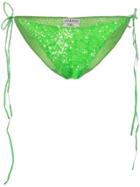 Ashish Sequin String Bikini Bottoms - Green