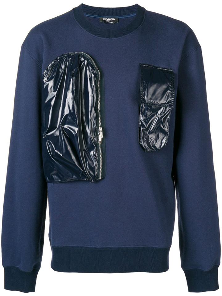 Calvin Klein 205w39nyc Contrast Patch Sweatshirt - Blue
