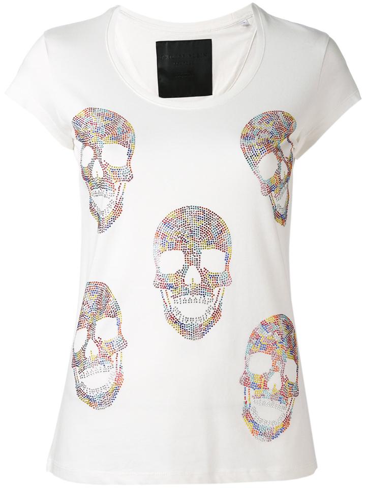 Philipp Plein Skulled T-shirt - White