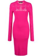 Versace Fitted Knitted Dress - Pink