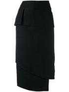 Tom Ford - Asymmetric Skirt - Women - Silk/viscose - 42, Women's, Black, Silk/viscose