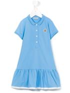 Moncler Kids Flared Polo Dress, Girl's, Size: 8 Yrs, Blue