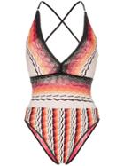 Missoni Mare Deep V-neck Knitted Swimsuit - Multicolour