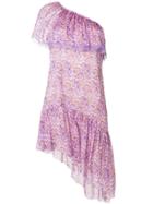 Blumarine Asymmetric Floral Dress - Pink & Purple