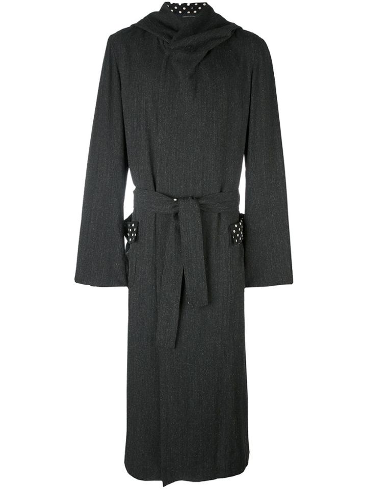 Yohji Yamamoto Vintage Hooded Maxi Coat - Grey