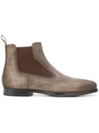 Santoni Elasticated Panel Ankle Boots - Nude & Neutrals