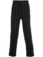 Transit Striped Drawstring Trousers - Black