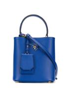 Prada Logo Plaque Tote Bag - Blue