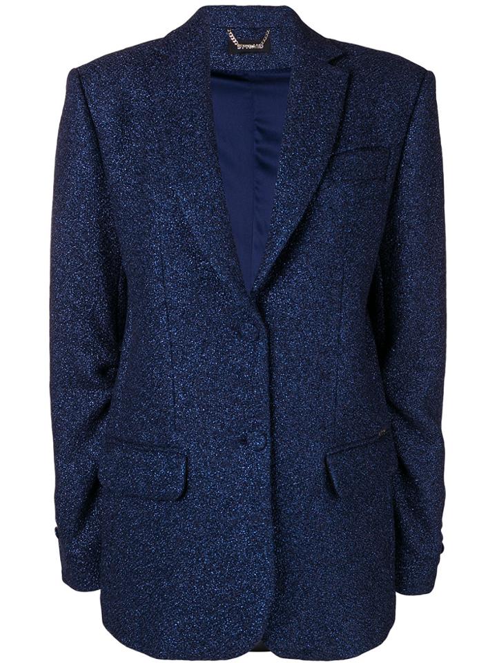 Styland Glittered Crepe Blazer - Blue