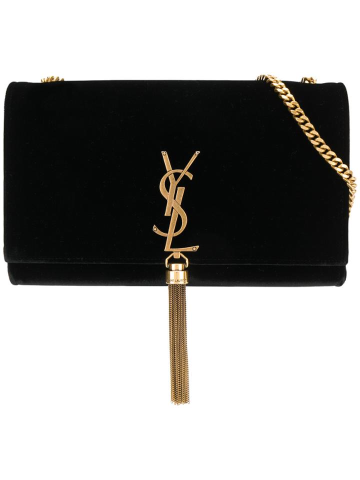 Saint Laurent Classic Medium Kate Tassel Satchel - Black
