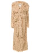 A.w.a.k.e. Long Faux Fur Coat - Nude & Neutrals