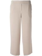 P.a.r.o.s.h. Straight Cropped Trousers, Women's, Size: Large, Nude/neutrals, Polyester