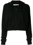Live The Process Cropped Zipped Hoodie - Black