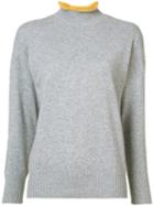 Renli Su - Contrast Tipped Jumper - Women - Cashmere - M, Grey, Cashmere