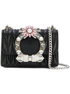Miu Miu Embellished Crossbody Bag - Black