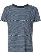 Saint Laurent Striped T-shirt, Men's, Size: Xs, Blue, Cotton