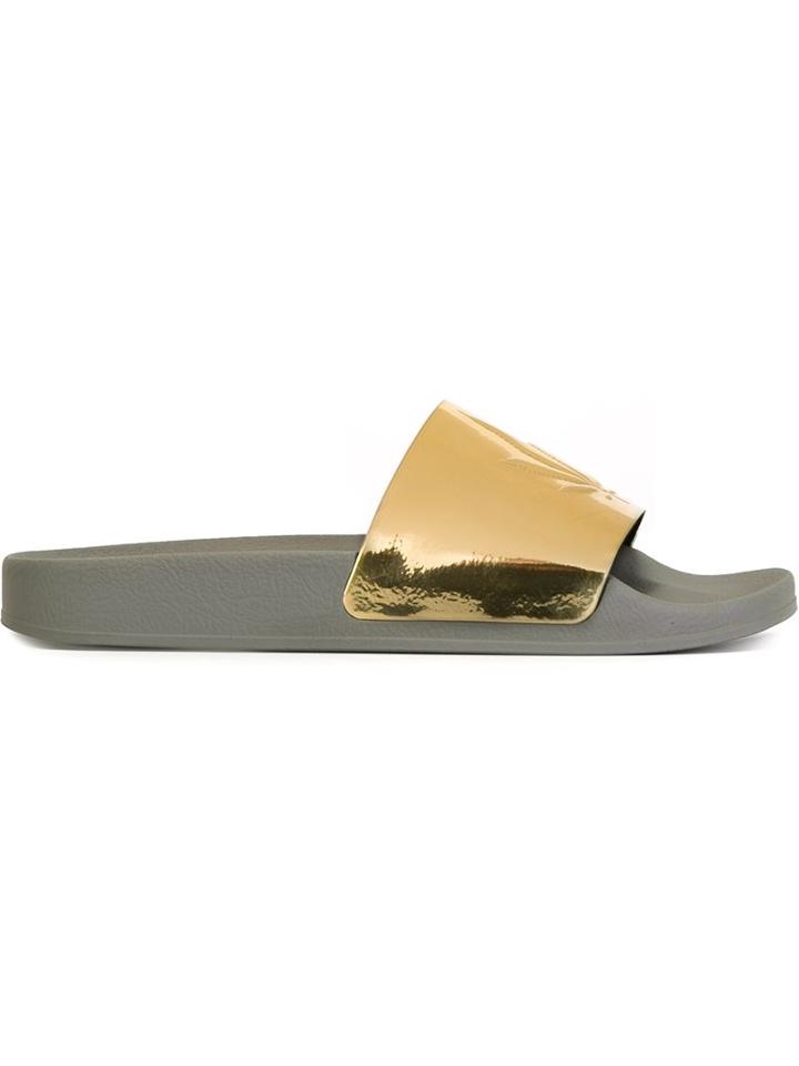 Palm Angels Embossed Metallic Sliders