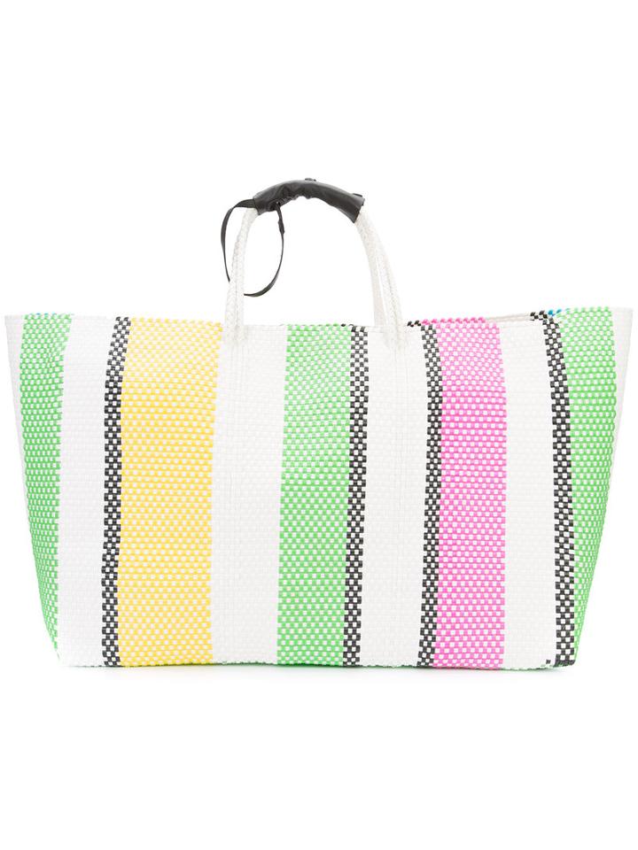 Truss Nyc - Oversized Striped Woven Tote - Women - Acetate - One Size, Acetate