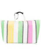 Truss Nyc - Oversized Striped Woven Tote - Women - Acetate - One Size, Acetate