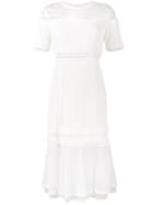 Jonathan Simkhai Lace Short Sleeve Midi Dress - White
