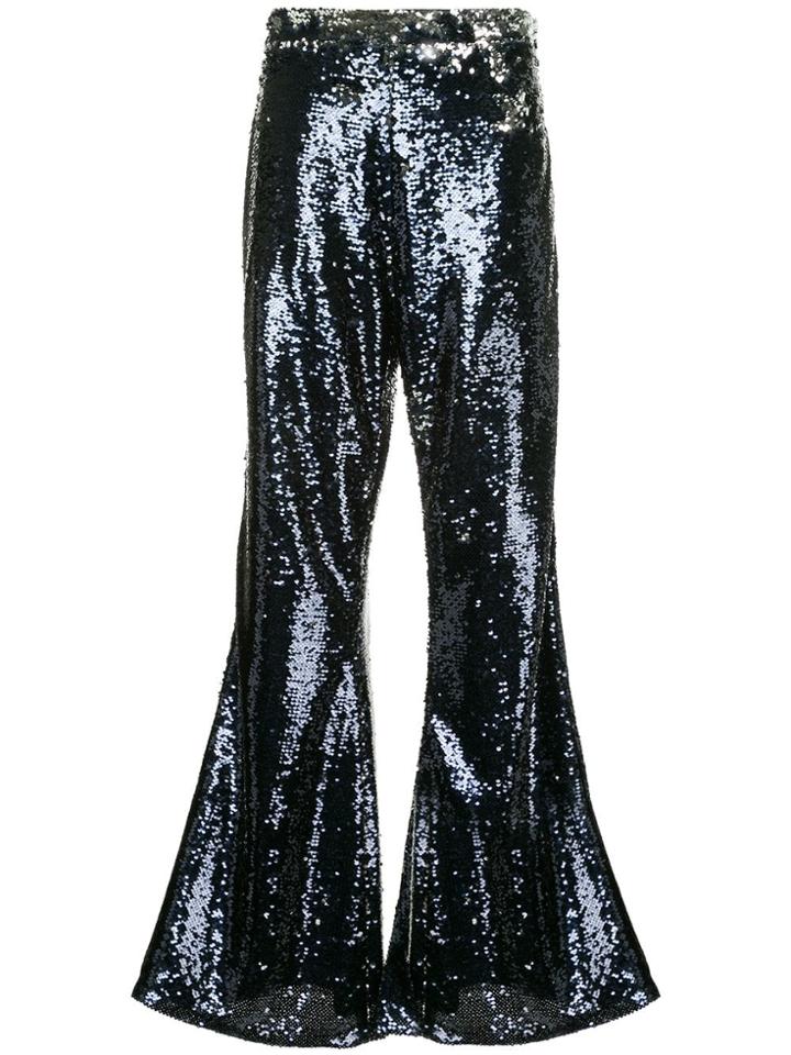 Safiyaa London Sequin Flared Trousers - Blue