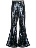 Safiyaa London Sequin Flared Trousers - Blue