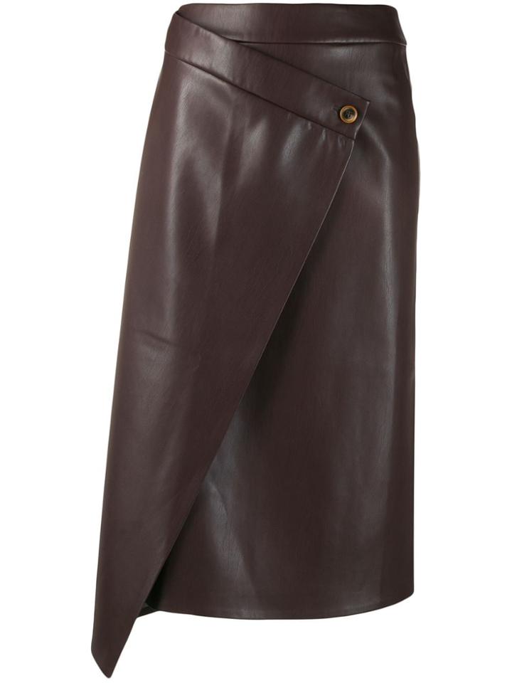 Áeron Draped Asymmetric Skirt - Brown