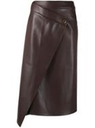 Áeron Draped Asymmetric Skirt - Brown