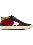 Golden Goose Deluxe Brand Mid Star Corduroy Sneakers - Red
