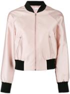 Red Valentino Classic Bomber Jacket, Women's, Size: 40, Pink/purple, Silk/polyester/viscose/polyester