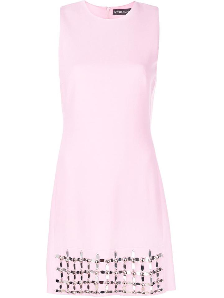 David Koma Gem Embellished Dress - Pink