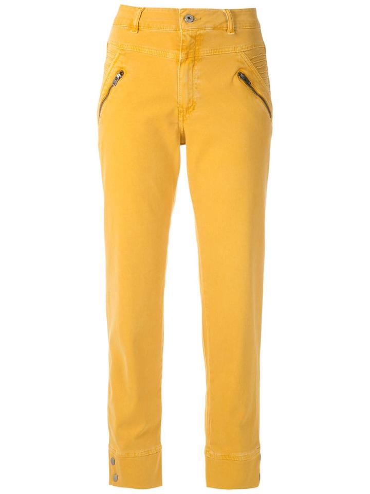 Mara Mac Zipped Straight Trousers - Yellow