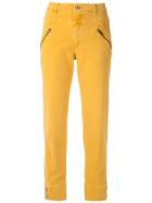 Mara Mac Zipped Straight Trousers - Yellow