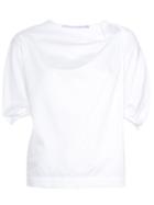 Rosetta Getty Slanted Neckline Blouse - White