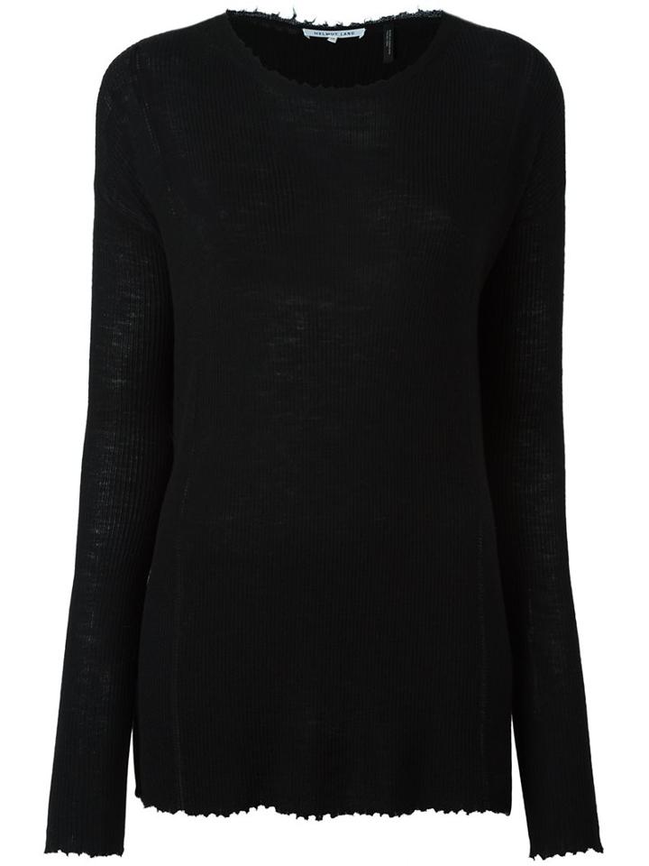 Helmut Lang Raw Edge Jumper, Women's, Size: Medium, Black, Wool
