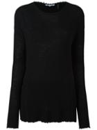 Helmut Lang Raw Edge Jumper, Women's, Size: Medium, Black, Wool