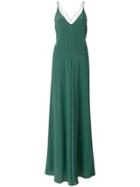 Indress Renee Long Silk Dress - Green