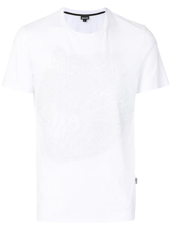 Just Cavalli Embossed Material T-shirt - White