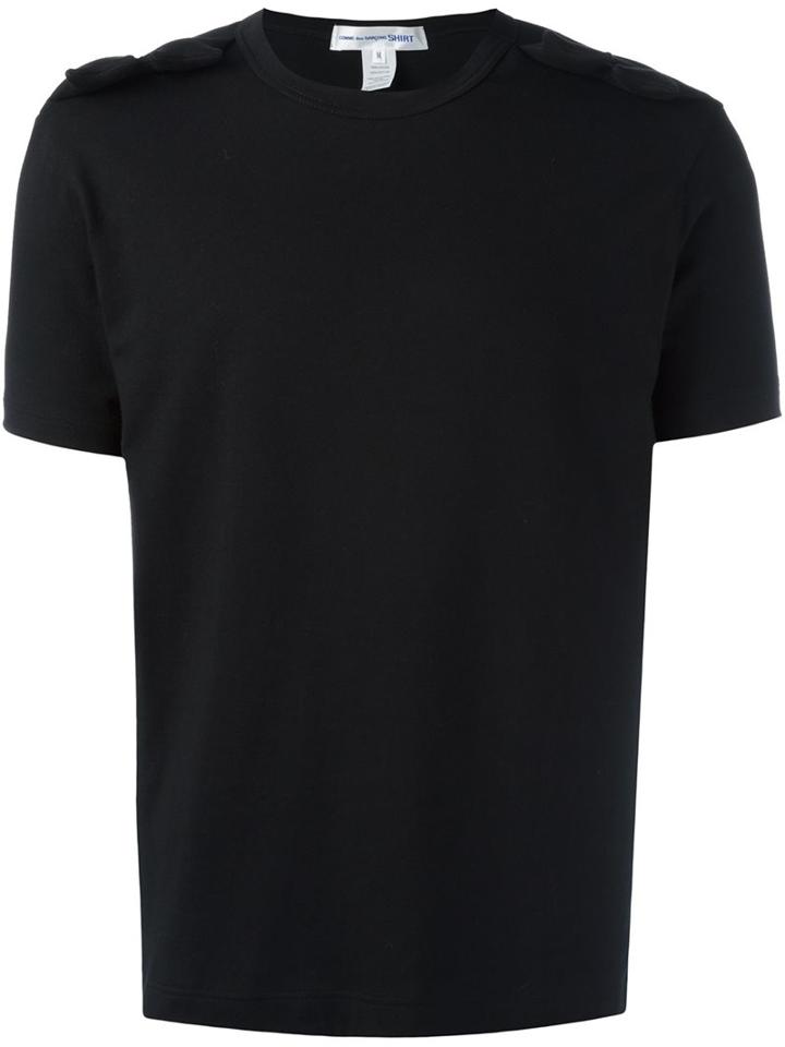 Comme Des Garçons Shirt Shoulder Appliqué Detail T-shirt, Men's, Size: Xs, Black, Cotton/polyester