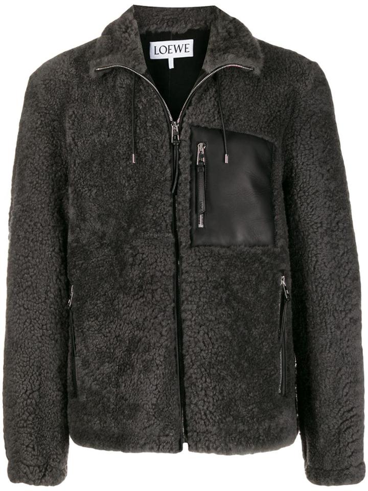 Loewe Zipped Shearling Jacket - Grey