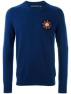 Alexander Mcqueen Skull Badge Jumper, Men's, Size: Small, Blue, Cashmere