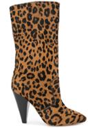Veronica Beard Olivia Leopard Boots - Brown
